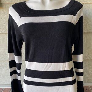 INC Women's Striped Long Sleeve Top